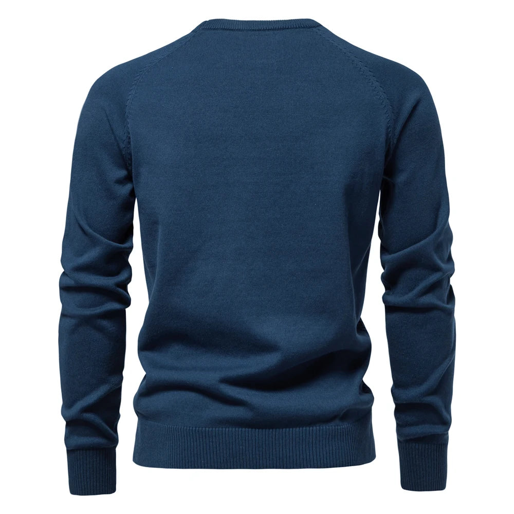 AIOPESON Mens Crew Neck Cotton Pullover Sweater Casual Business Geometric Knitted Mens Sweaters